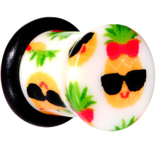 将图片加载到图库查看器,White Acrylic Cool Pineapple Single Flare Plug Set 3mm to 16mm