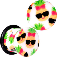 将图片加载到图库查看器,White Acrylic Cool Pineapple Single Flare Plug Set 3mm to 16mm