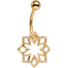 将图片加载到图库查看器,Clear Gem Gold Tone Simply Snowflake Belly Ring