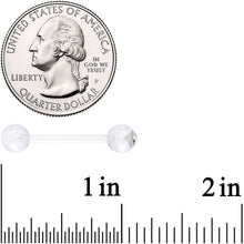 Load image into Gallery viewer, Clear Gem Clear Acrylic Barbell Tongue Ring Set of 4