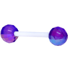 Load image into Gallery viewer, Flexible Acrylic Iridescent Purple Disco Ball Barbell Tongue Ring