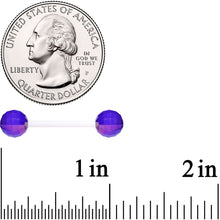 Load image into Gallery viewer, Flexible Acrylic Iridescent Purple Disco Ball Barbell Tongue Ring