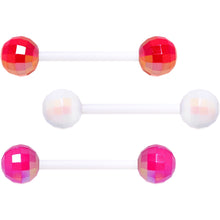 Load image into Gallery viewer, Flexible Acrylic New Years Disco Ball Barbell Tongue Ring Set