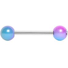 Load image into Gallery viewer, Clear Gem Blue Pink Pearlescent Barbell Tongue Ring