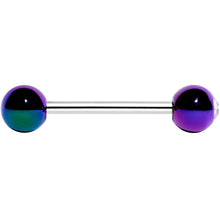 Load image into Gallery viewer, Clear Gem Green Purple Pearlescent Barbell Tongue Ring