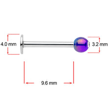 Load image into Gallery viewer, 16G 3/8 Clear Gem Blue Pearlescent Labret Monroe Tragus