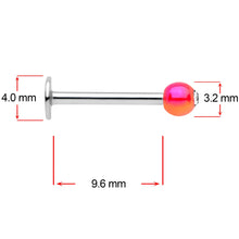 Load image into Gallery viewer, 16G 3/8 Clear Gem Pink Pearlescent Labret Monroe Tragus