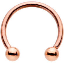 将图片加载到图库查看器,16G 3/8 Clear Gem Rose Gold Tone Hinged Circular Ring Set