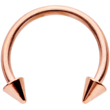 将图片加载到图库查看器,16G 3/8 Clear Gem Rose Gold Tone Hinged Circular Ring Set