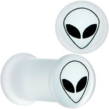 Load image into Gallery viewer, White Matte Glass Alien Head Double Flare Plug Set 6mm to 30mm