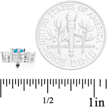 Load image into Gallery viewer, 14G Clear Aqua Cubic Zirconia Gem Flower Dermal Anchor Top