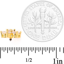 Load image into Gallery viewer, 14G Clear Cubic Zirconia Gem Gold Tone Flower Dermal Anchor Top