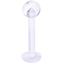 Load image into Gallery viewer, 14G 3/8 Clear Flexible Bioplast Labret Monroe Retainer