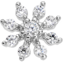 将图片加载到图库查看器,20G 1/4 Clear CZ Gem Flower L Shaped Nose Ring