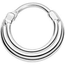 将图片加载到图库查看器,16G 3/8 Delicate Grooves Hinged Septum Ring
