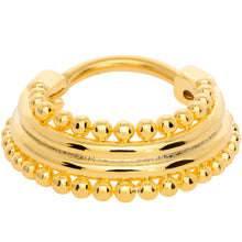 Load image into Gallery viewer, 16G 3/8 Gold Tone Delicate Dots Hinged Septum Ring