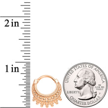 将图片加载到图库查看器,16G 3/8 Rose Gold Tone Debutante Fashion Hinged Septum Ring