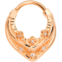 Load image into Gallery viewer, 16G 3/8 Rose Gold Tone Pretty Princess Hinged Septum Ring