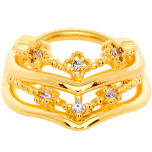 Load image into Gallery viewer, 16G 3/8 Gold Tone Pretty Princess Hinged Septum Ring