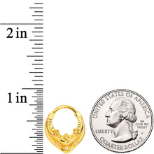 Load image into Gallery viewer, 16G 3/8 Gold Tone Pretty Princess Hinged Septum Ring