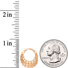 Load image into Gallery viewer, 16G 3/8 Rose Gold Tone Triple Chain Hinged Septum Ring