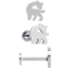 将图片加载到图库查看器,16G 5/16 Multicolor Internally Threaded Giraffe Labret Set of 4