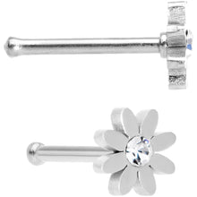 Load image into Gallery viewer, 20G 1/4 Clear Gem Multicolor Flower Nose Bone Set of 4