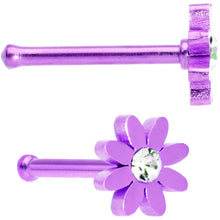 Load image into Gallery viewer, 20G 1/4 Clear Gem Multicolor Flower Nose Bone Set of 4