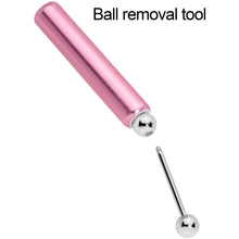 将图片加载到图库查看器,5mm to 6mm Pink Aluminium Body Piercing Ball Removal Tool For Piercings