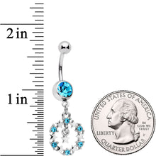 将图片加载到图库查看器,Aqua Gem Constellation of Stars Dangle Belly Ring