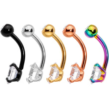 Load image into Gallery viewer, Clear Gem Variety Of Colors Belly Ring Set of 5