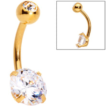 Load image into Gallery viewer, Clear Gem Variety Of Colors Belly Ring Set of 5