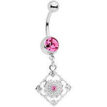 将图片加载到图库查看器,Pink Gem Art Deco Antique Style Elegance Dangle Belly Ring