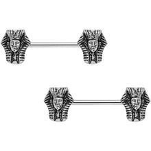 Load image into Gallery viewer, 14G 9/16 Mighty Pharaoh Barbell Nipple Ring Set
