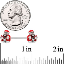 Load image into Gallery viewer, 14G 9/16 Little Santa Claus Barbell Nipple Ring Set