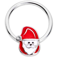 将图片加载到图库查看器,16G 3/8 Clear Gem Happy Santa BCR Captive Ring