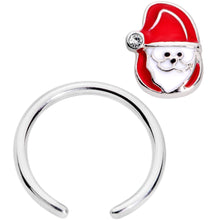 将图片加载到图库查看器,16G 3/8 Clear Gem Happy Santa BCR Captive Ring