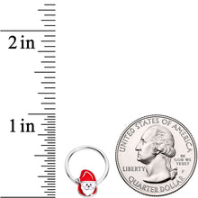 将图片加载到图库查看器,16G 3/8 Clear Gem Happy Santa BCR Captive Ring