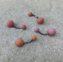Load image into Gallery viewer, Matte Peaches and Cream Belly Ring Set of 4