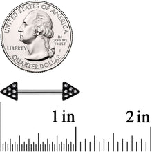 Load image into Gallery viewer, 14G 9/16 Clear Gem Triangle End Barbell Nipple Ring Set of 4
