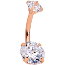 将图片加载到图库查看器,Clear Gem Rose Gold Hue Round Rhombus Heart Star Belly Ring Set of 4