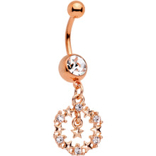 Load image into Gallery viewer, Clear Gem Rose Gold Tone Constellation of Gems Dangle Belly Ring