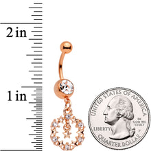 Load image into Gallery viewer, Clear Gem Rose Gold Tone Constellation of Gems Dangle Belly Ring