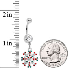 将图片加载到图库查看器,Red Green Gem Winter Blizzard Dangle Belly Ring
