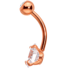 将图片加载到图库查看器,Clear Gem Rose Gold Tone Large and Small Gem Belly Ring