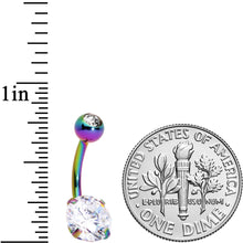 将图片加载到图库查看器,Clear Gem Rainbow Large and Small Gem Belly Ring