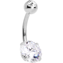 Load image into Gallery viewer, Clear Gem Large and Small Gem Belly Ring