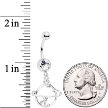 将图片加载到图库查看器,Clear Gem Stars Orbit Planet Saturn Dangle Belly Ring