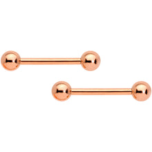 Load image into Gallery viewer, 14G 9/16 Rose Gold Tone Flowers Barbell Nipple Ring Set of 4
