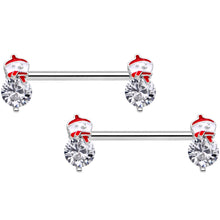 将图片加载到图库查看器,14G 9/16 Clear Gem Winter Snowman Barbell Nipple Ring Set